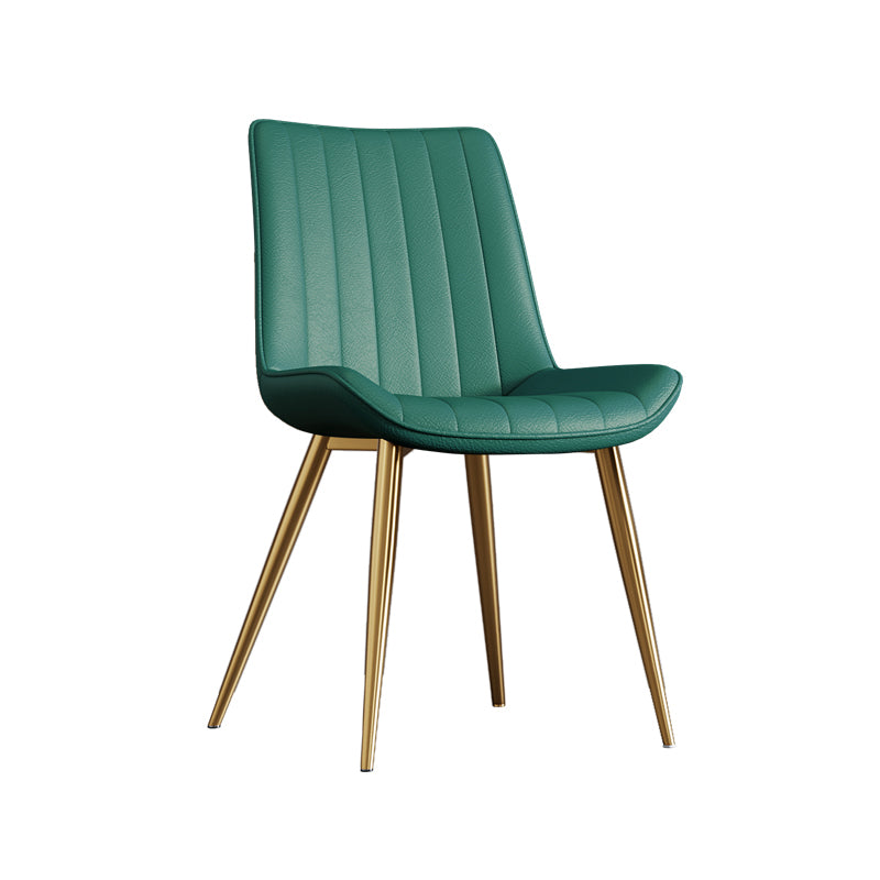 Home Scandinavian Arm Chair Upholstered Solid Back Metal Dining Room Chair