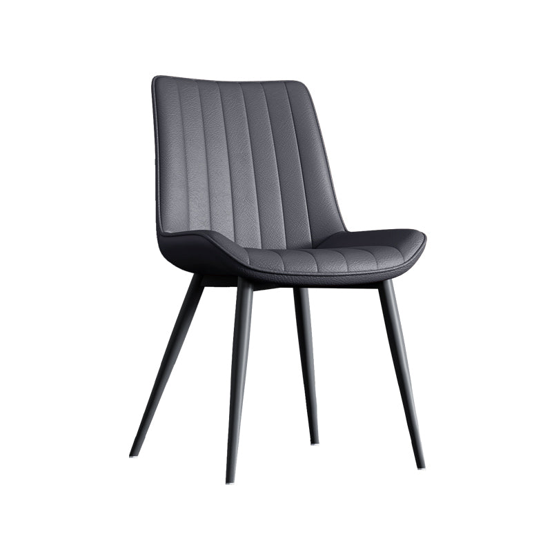 Home Scandinavian Arm Chair Upholstered Solid Back Metal Dining Room Chair