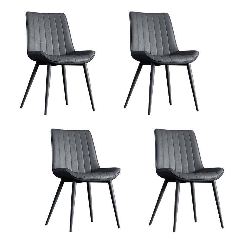 Home Scandinavian Arm Chair Upholstered Solid Back Metal Dining Room Chair