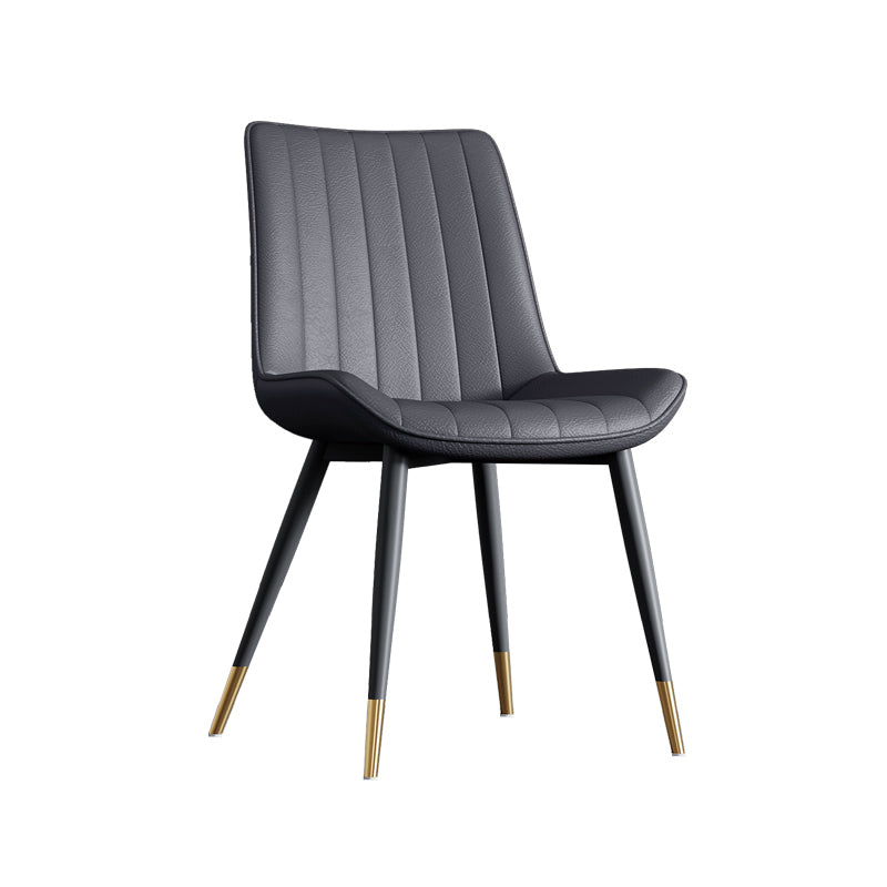 Home Scandinavian Arm Chair Upholstered Solid Back Metal Dining Room Chair