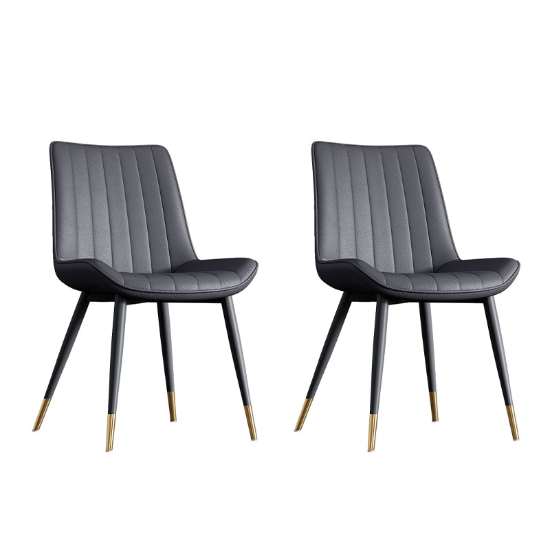 Home Scandinavian Arm Chair Upholstered Solid Back Metal Dining Room Chair