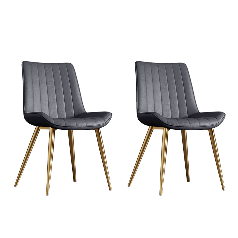 Home Scandinavian Arm Chair Upholstered Solid Back Metal Dining Room Chair