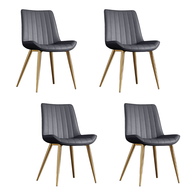 Home Scandinavian Arm Chair Upholstered Solid Back Metal Dining Room Chair