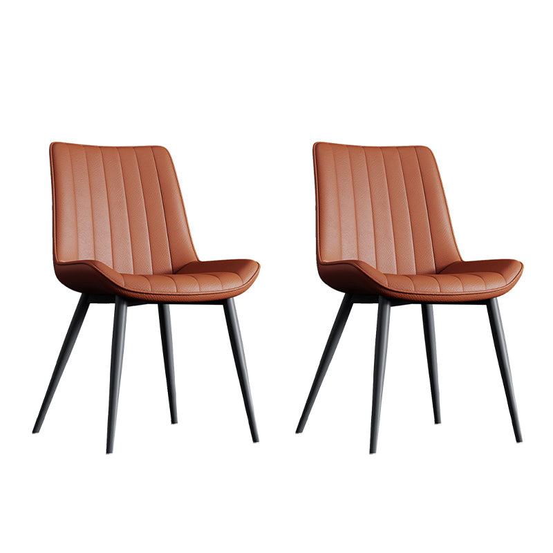 Home Scandinavian Arm Chair Upholstered Solid Back Metal Dining Room Chair
