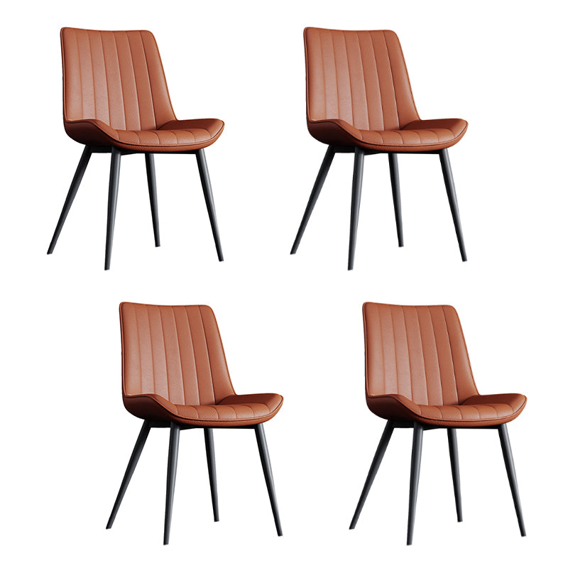 Home Scandinavian Arm Chair Upholstered Solid Back Metal Dining Room Chair
