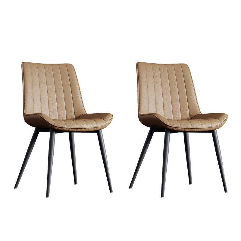 Home Scandinavian Arm Chair Upholstered Solid Back Metal Dining Room Chair