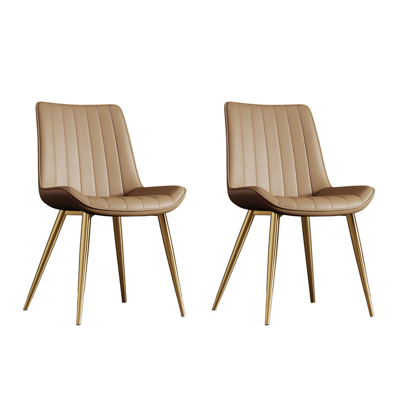 Home Scandinavian Arm Chair Upholstered Solid Back Metal Dining Room Chair