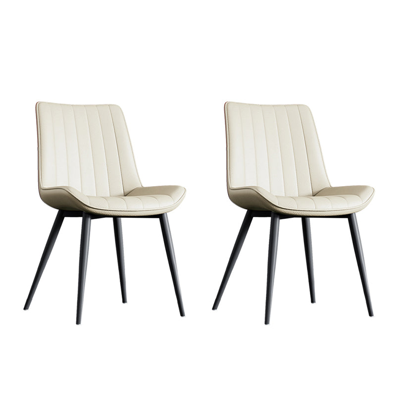 Home Scandinavian Arm Chair Upholstered Solid Back Metal Dining Room Chair