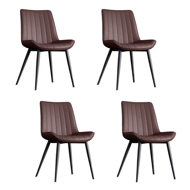 Home Scandinavian Arm Chair Upholstered Solid Back Metal Dining Room Chair