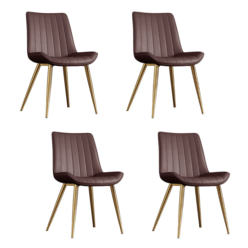Home Scandinavian Arm Chair Upholstered Solid Back Metal Dining Room Chair