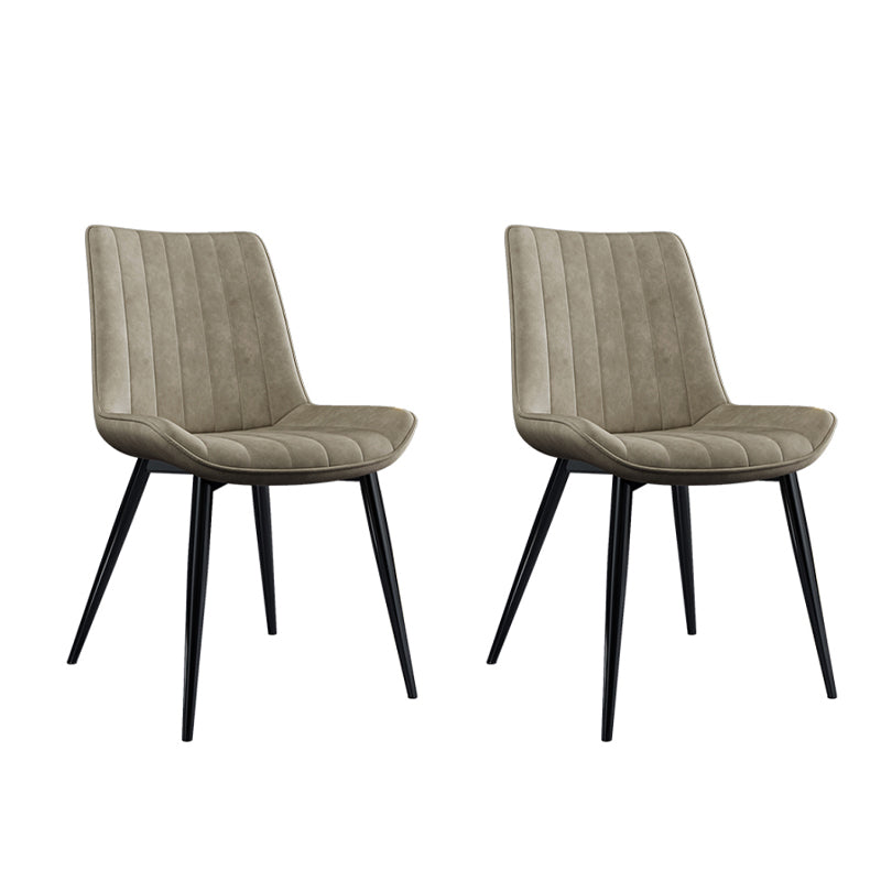 Home Scandinavian Arm Chair Upholstered Solid Back Metal Dining Room Chair