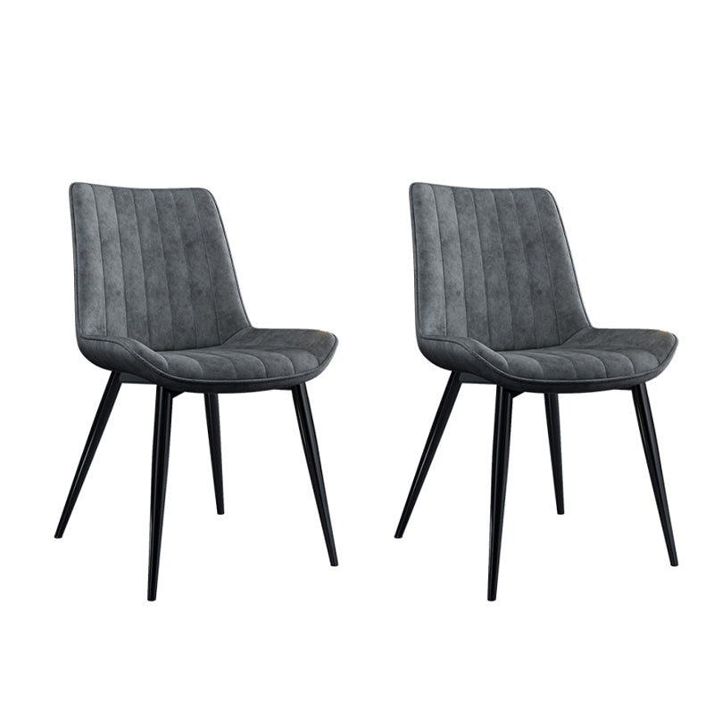 Home Scandinavian Arm Chair Upholstered Solid Back Metal Dining Room Chair
