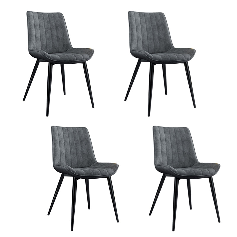 Home Scandinavian Arm Chair Upholstered Solid Back Metal Dining Room Chair