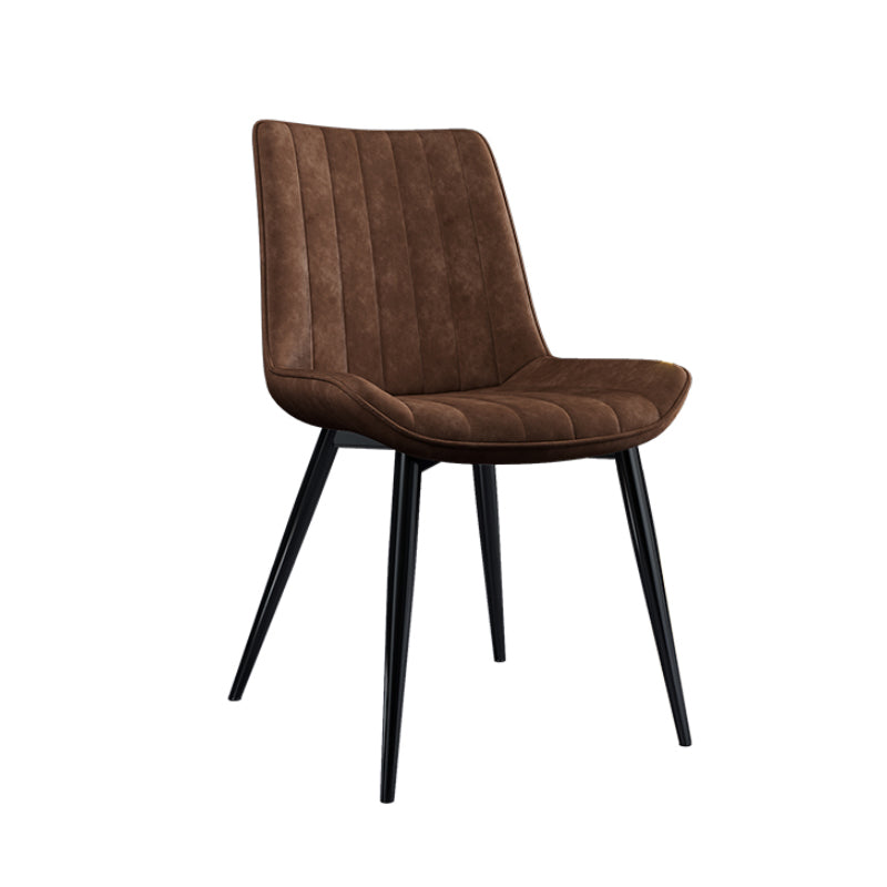 Home Scandinavian Arm Chair Upholstered Solid Back Metal Dining Room Chair