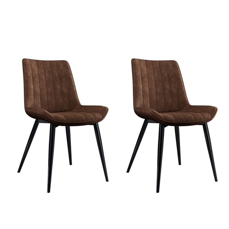 Home Scandinavian Arm Chair Upholstered Solid Back Metal Dining Room Chair