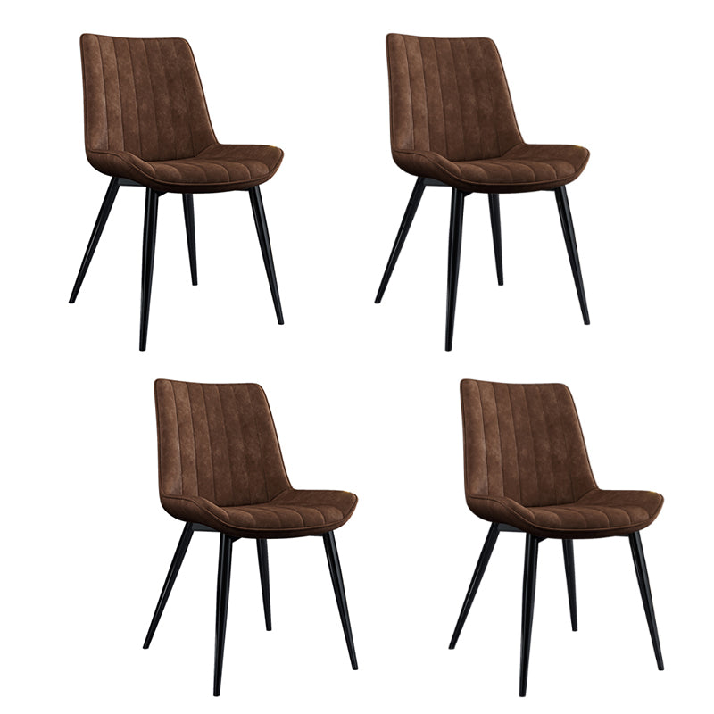 Home Scandinavian Arm Chair Upholstered Solid Back Metal Dining Room Chair
