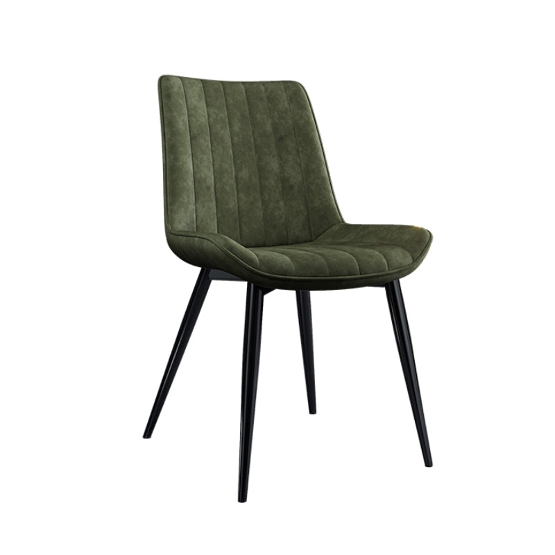 Home Scandinavian Arm Chair Upholstered Solid Back Metal Dining Room Chair