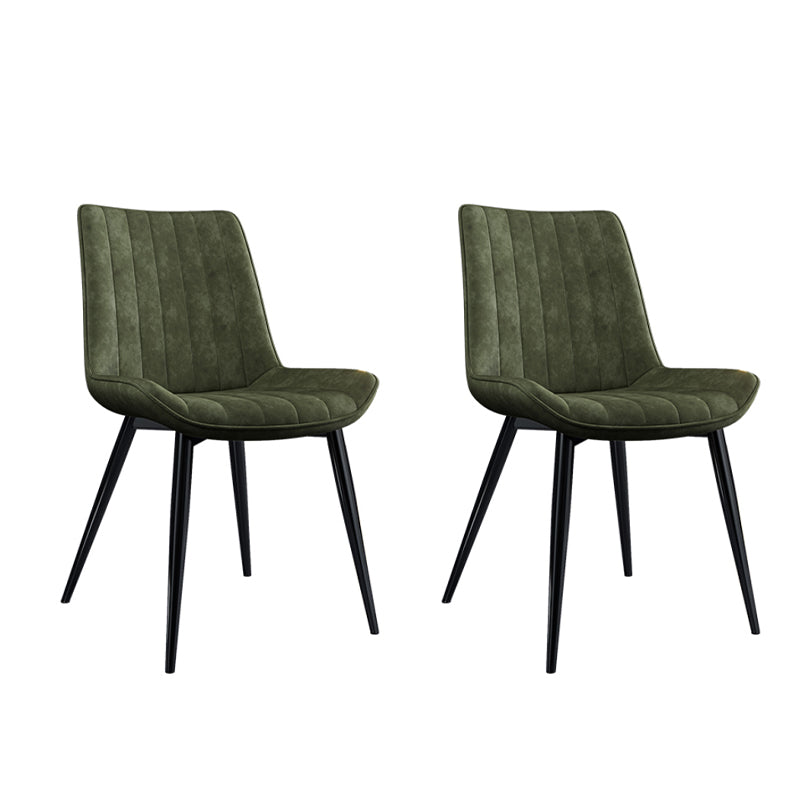 Home Scandinavian Arm Chair Upholstered Solid Back Metal Dining Room Chair