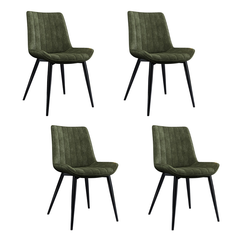 Home Scandinavian Arm Chair Upholstered Solid Back Metal Dining Room Chair