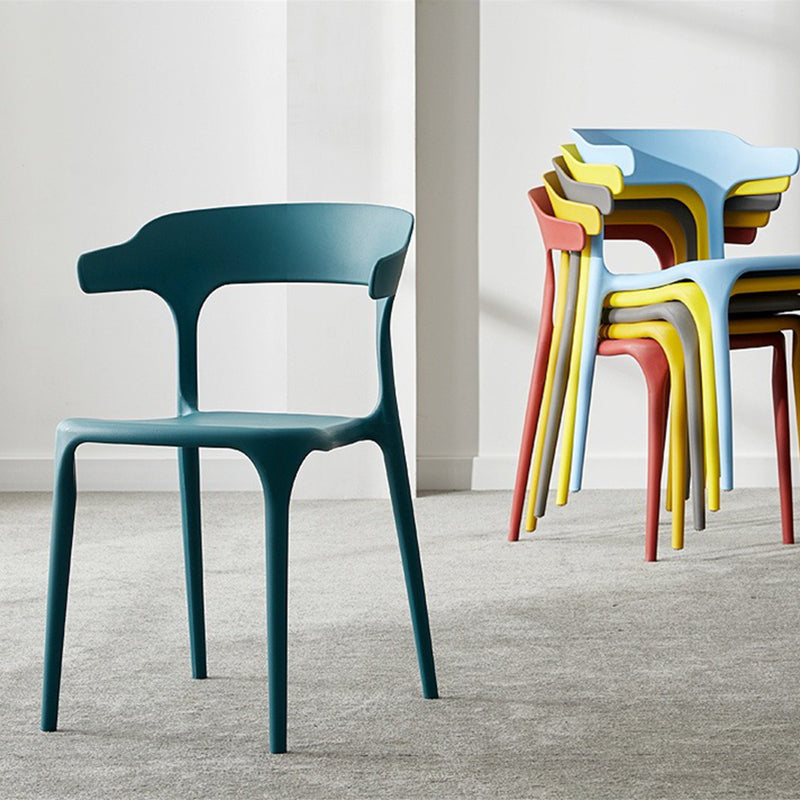 Chaise en plastique de style scandinave, cuisine, salle à manger, fauteuils à dossier ouvert