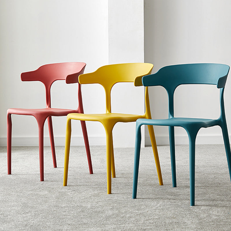 Chaise en plastique de style scandinave, cuisine, salle à manger, fauteuils à dossier ouvert