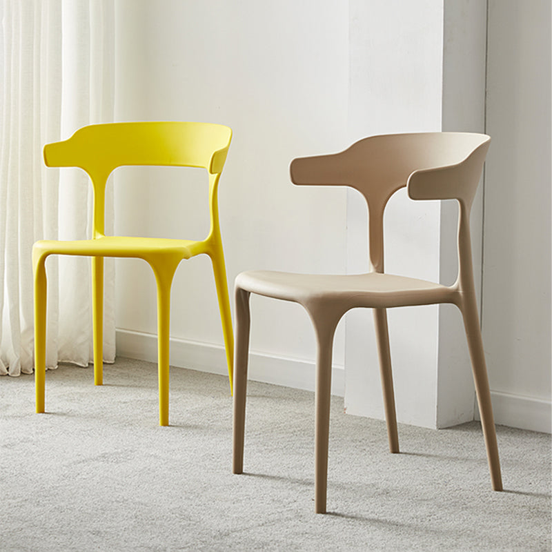 Chaise en plastique de style scandinave, cuisine, salle à manger, fauteuils à dossier ouvert