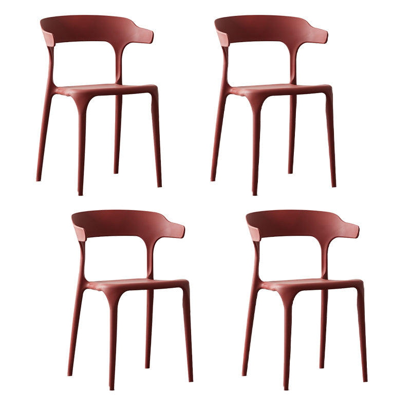Chaise en plastique de style scandinave, cuisine, salle à manger, fauteuils à dossier ouvert