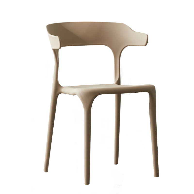 Chaise en plastique de style scandinave, cuisine, salle à manger, fauteuils à dossier ouvert