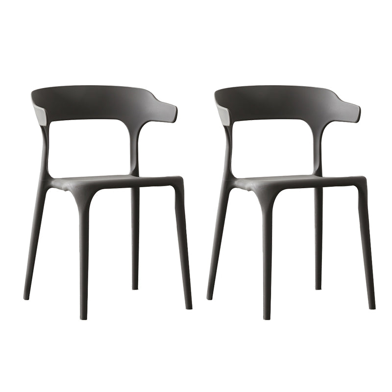 Chaise en plastique de style scandinave, cuisine, salle à manger, fauteuils à dossier ouvert