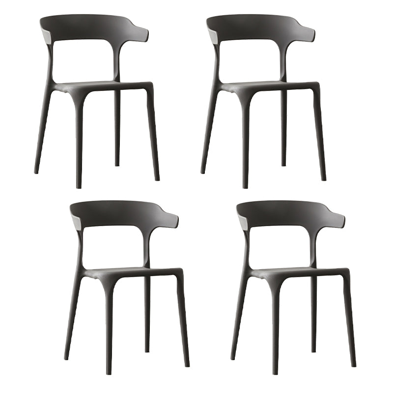 Chaise en plastique de style scandinave, cuisine, salle à manger, fauteuils à dossier ouvert
