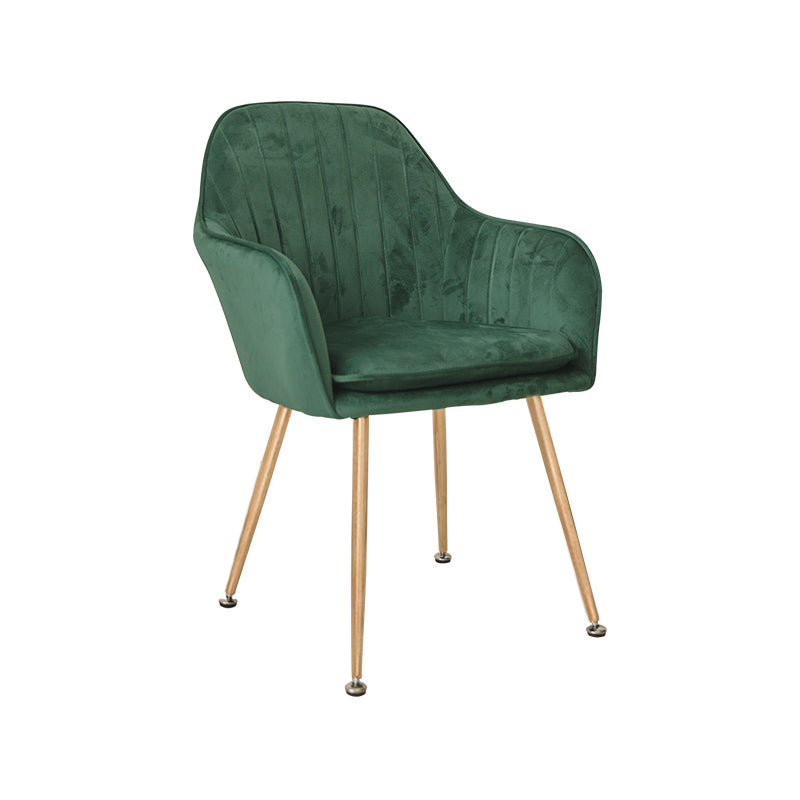 Scandinavian Style Upholstered Side Chairs Solid Back Arm Dining Chairs for Home Use