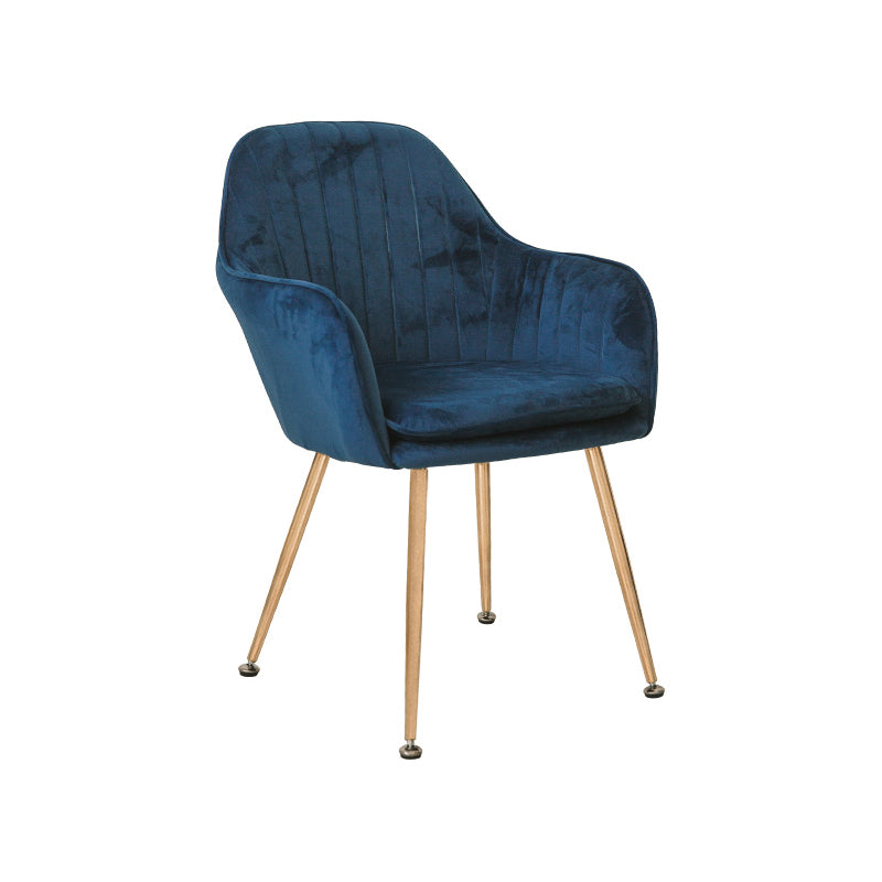 Scandinavian Style Upholstered Side Chairs Solid Back Arm Dining Chairs for Home Use
