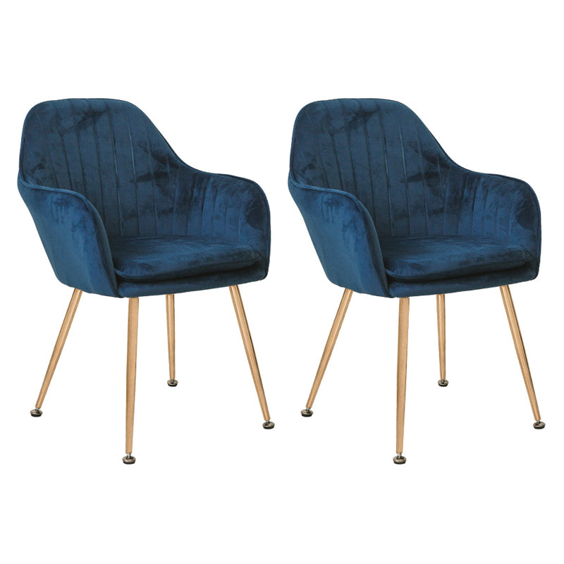 Scandinavian Style Upholstered Side Chairs Solid Back Arm Dining Chairs for Home Use