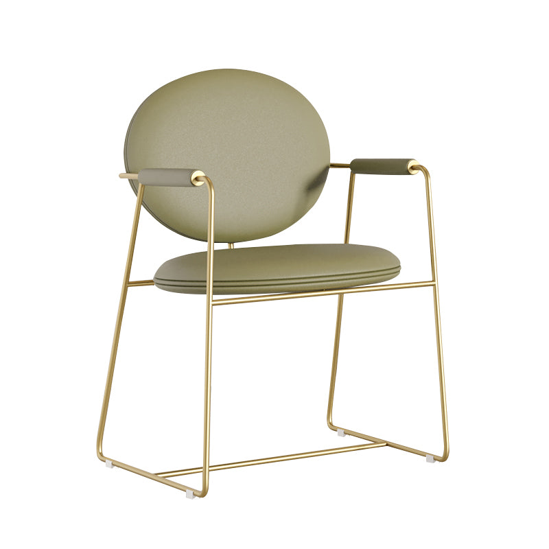 Glam Style Dining Side Chair Open Back Luxury Upholstered Dining Single Chair