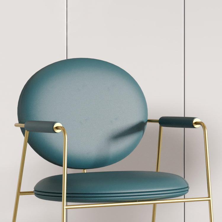 Glam Style Dining Side Chair Open Back Luxury Upholstered Dining Single Chair
