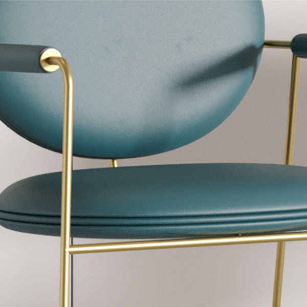 Glam Style Dining Side Chair Open Back Luxury Upholstered Dining Single Chair