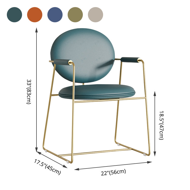 Glam Style Dining Side Chair Open Back Luxury Upholstered Dining Single Chair