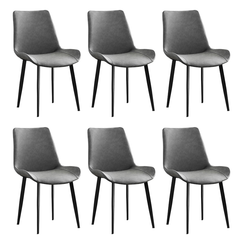Contemporary Metal Dining Room Chairs Leather Dining Armless Chairs for Indoor Use