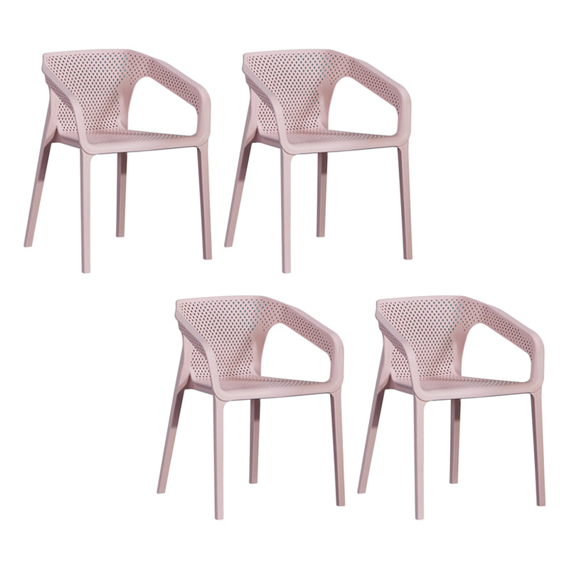 Chaises de salle à manger contemporaines Fauteuil de salle à manger en plastique pour usage domestique (Ensemble de 4)
