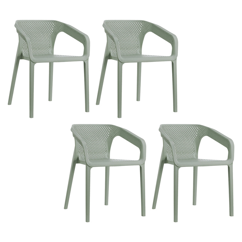 Chaises de salle à manger contemporaines Fauteuil de salle à manger en plastique pour usage domestique (Ensemble de 4)