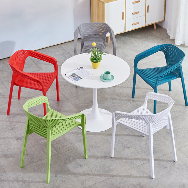 Chaises de salle à manger contemporaines Fauteuil de salle à manger en plastique pour usage domestique (Ensemble de 4)