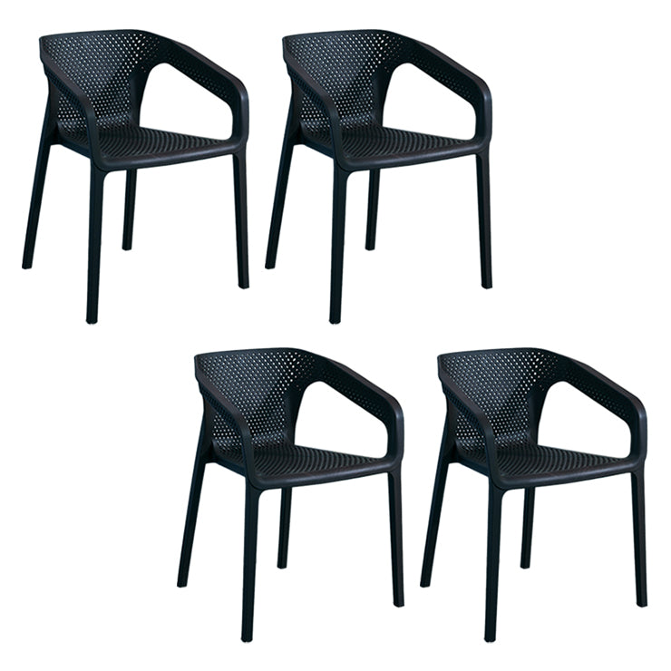 Chaises de salle à manger contemporaines Fauteuil de salle à manger en plastique pour usage domestique (Ensemble de 4)