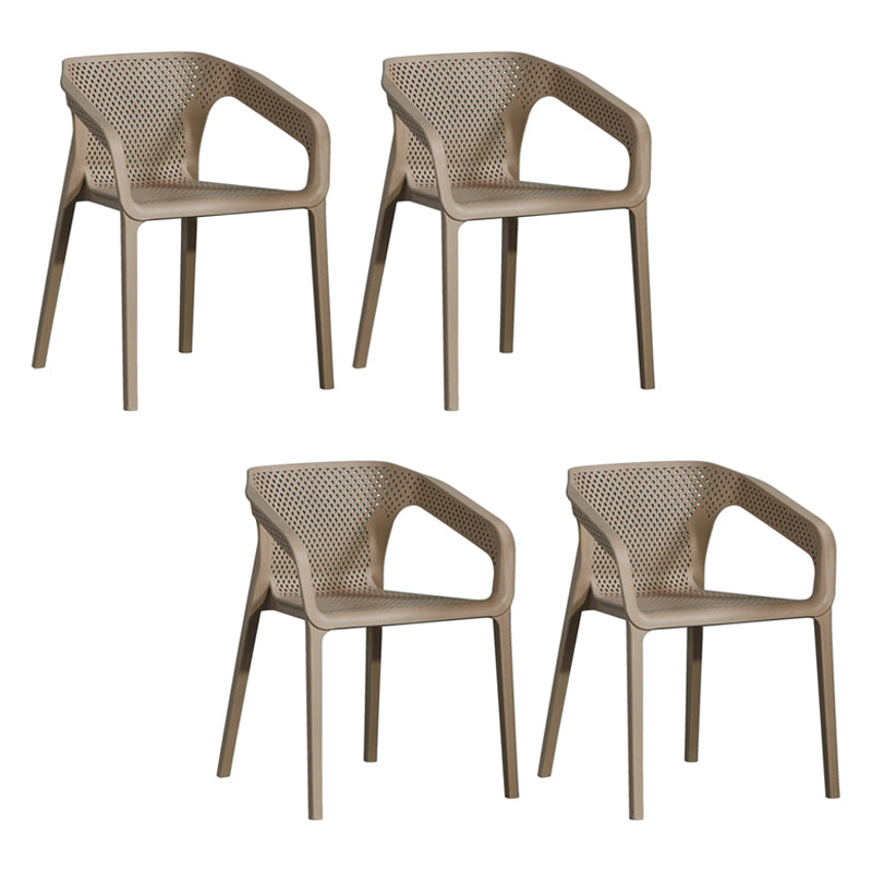 Chaises de salle à manger contemporaines Fauteuil de salle à manger en plastique pour usage domestique (Ensemble de 4)