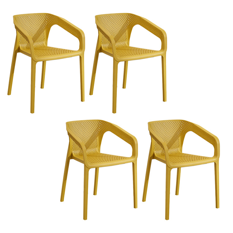 Chaises de salle à manger contemporaines Fauteuil de salle à manger en plastique pour usage domestique (Ensemble de 4)