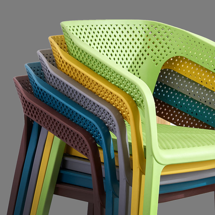 Chaises de salle à manger contemporaines Fauteuil de salle à manger en plastique pour usage domestique (Ensemble de 4)