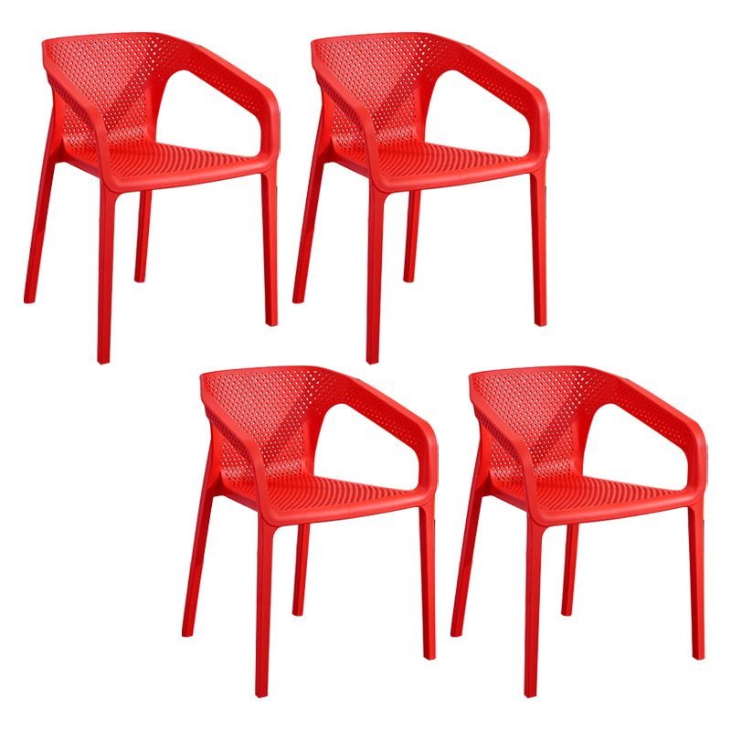 Chaises de salle à manger contemporaines Fauteuil de salle à manger en plastique pour usage domestique (Ensemble de 4)