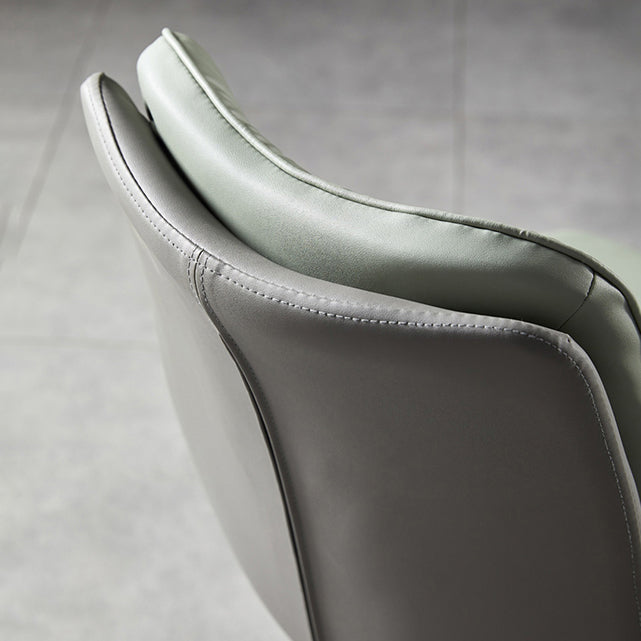 Chaises de salle à manger en cuir de style scandinave, chaise rembourrée à dossier solide pour un usage domestique (Ensemble de 2)