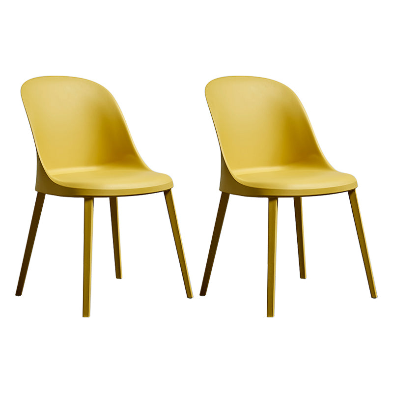 Chaise d'appoint en plastique pour restaurant contemporain Chaise d'appoint à dossier solide au fini mat (Ensemble de 2)