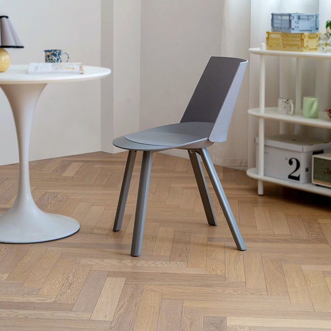 Silla auxiliar de plástico escandinava para sala de estudio, silla de comedor con respaldo sólido y acabado mate (juego de 2)