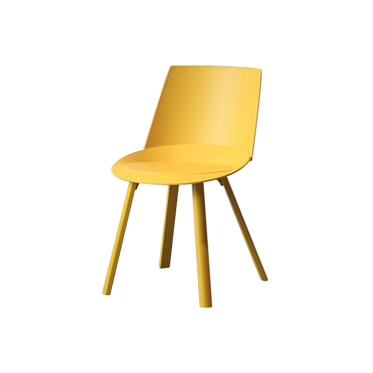 Silla auxiliar de plástico escandinava para sala de estudio, silla de comedor con respaldo sólido y acabado mate (juego de 2)